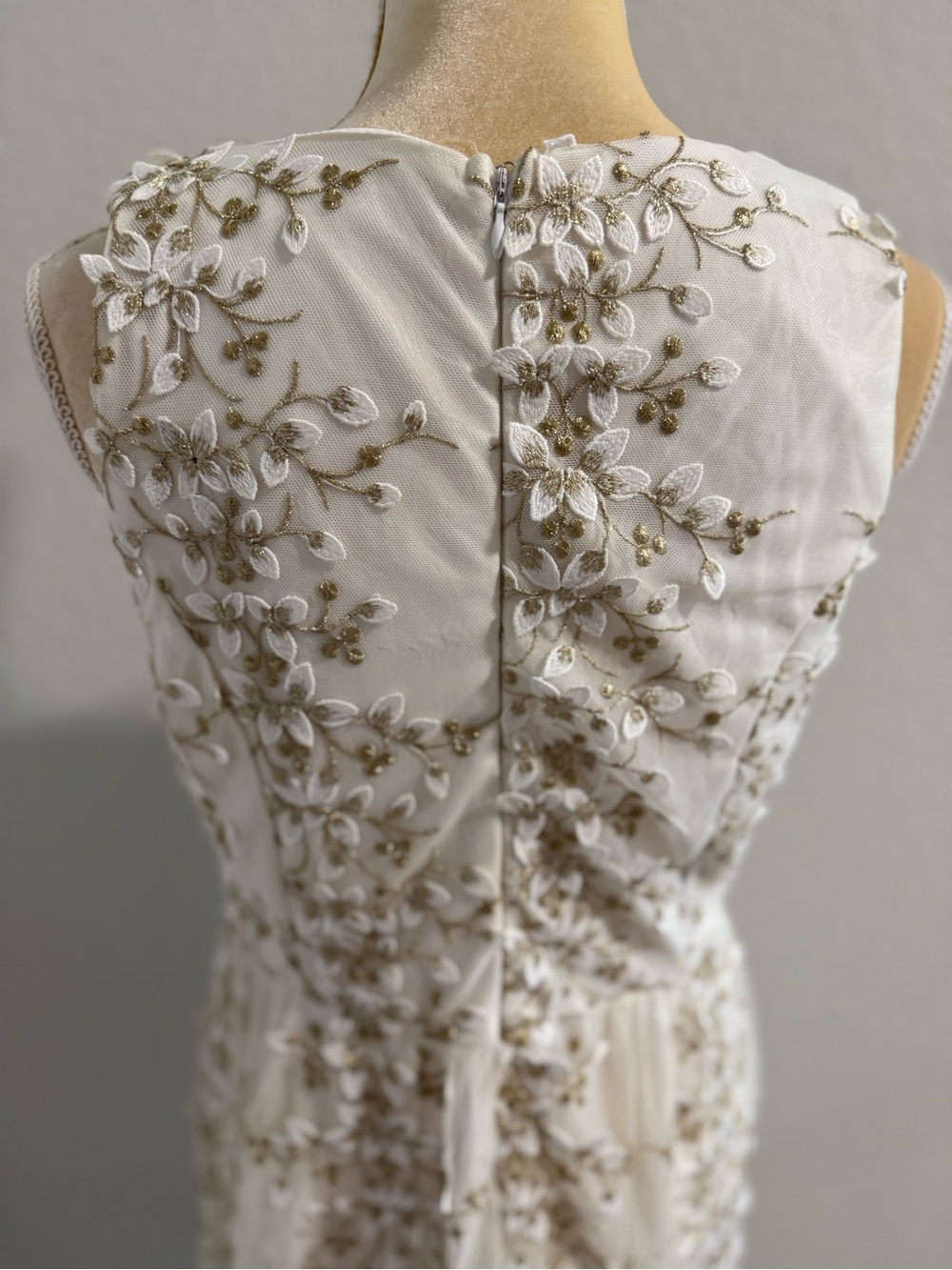 Altar'd State Ivory Dress with Gold Floral Embroidery - Picture 11 of 12